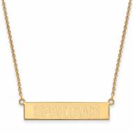 Michigan State Spartans Sterling Silver Gold Plated Bar Necklace