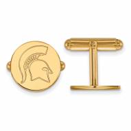 Michigan State Spartans Sterling Silver Gold Plated Cuff Links