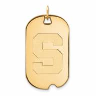 Michigan State Spartans Sterling Silver Gold Plated Large Dog Tag