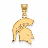 Michigan State Spartans Sterling Silver Gold Plated Medium Pendant