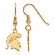 Michigan State Spartans Sterling Silver Gold Plated Small Dangle Earrings