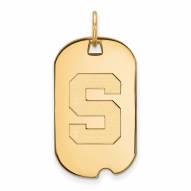 Michigan State Spartans Sterling Silver Gold Plated Small Dog Tag