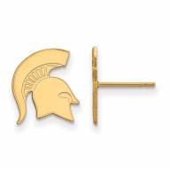 Michigan State Spartans Sterling Silver Gold Plated Small Post Earrings