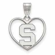Michigan State Spartans Sterling Silver Heart Pendant