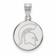 Michigan State Spartans Sterling Silver Medium Disc Pendant