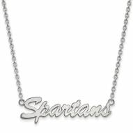 Michigan State Spartans Sterling Silver Medium Pendant Necklace
