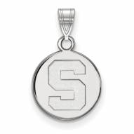 Michigan State Spartans Sterling Silver Small Disc Pendant