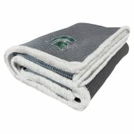 Michigan State Spartans Subtle Waffle Sherpa Throw Blanket