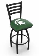 Michigan State Spartans Swivel Bar Stool with Ladder Style Back