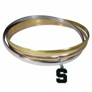 Michigan State Spartans Tri-color Bangle Bracelet