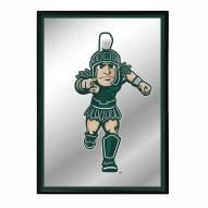 Michigan State Spartans Vertical Framed Mirrored Wall Sign
