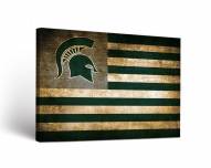 Michigan State Spartans Vintage Flag Canvas Wall Art