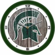 Michigan State Spartans Weathered Wall Clock