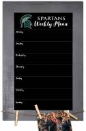 Michigan State Spartans Weekly Menu Chalkboard with Frame
