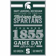 Michigan State Spartans Established Wood Sign