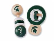 Michigan State Spartans Wood Baby Rattle Set