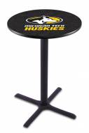 Michigan Tech Huskies Black Wrinkle Bar Table with Cross Base