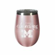 Michigan Wolverines 10 oz. Rose Gold Blush Wine Tumbler
