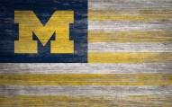 Michigan Wolverines 11" x 19" Distressed Flag Sign