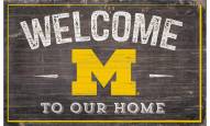 Michigan Wolverines 11" x 19" Welcome to Our Home Sign