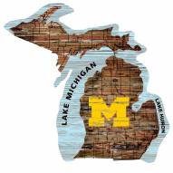 Michigan Wolverines 12" Roadmap State Sign