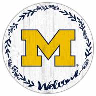 Michigan Wolverines 12" Welcome Circle Sign