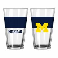 Michigan Wolverines 16 oz. Colorblock Pint Glass