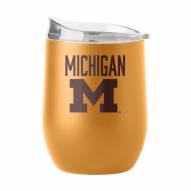 Michigan Wolverines 16 oz. Huddle Powder Coat Curved Beverage Glass