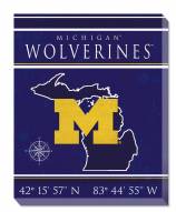 Michigan Wolverines 16" x 20" Coordinates Canvas Print