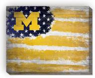 Michigan Wolverines 16" x 20" Flag Canvas Print