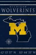 Michigan Wolverines 17" x 26" Coordinates Sign