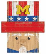 Michigan Wolverines 19" x 16" Patriotic Head