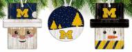 Michigan Wolverines 3-Pack Christmas Ornament Set