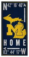 Michigan Wolverines 6" x 12" Coordinates Sign