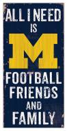 Michigan Wolverines 6" x 12" Friends & Family Sign
