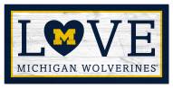 Michigan Wolverines 6" x 12" Love Sign
