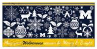 Michigan Wolverines 6" x 12" Merry & Bright Sign