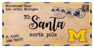 Michigan Wolverines 6" x 12" To Santa Sign