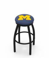 Michigan Wolverines Black Swivel Bar Stool with Accent Ring