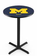Michigan Wolverines Black Wrinkle Bar Table with Cross Base