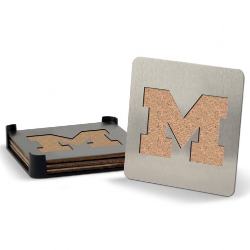 Michigan Wolverines Boasters Stainless Steel Coasters - Set of 4