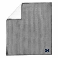 Michigan Wolverines Cable Sweater Knit Sherpa Throw Blanket