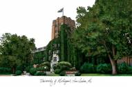 Michigan Wolverines Campus Images Lithograph