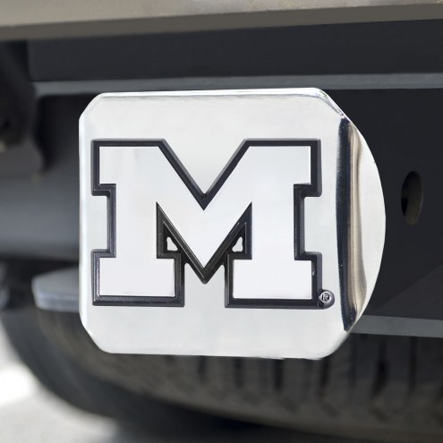Michigan Wolverines Chrome Metal Hitch Cover