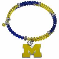 Michigan Wolverines Crystal Memory Wire Bracelet