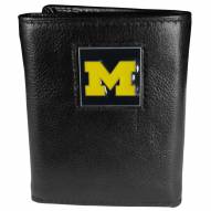 Michigan Wolverines Deluxe Leather Tri-fold Wallet