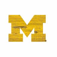 Michigan Wolverines Distressed Logo Cutout Sign