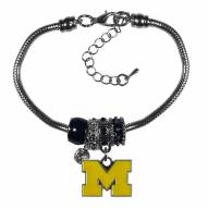 Michigan Wolverines Euro Bead Bracelet