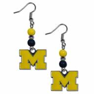 Michigan Wolverines Fan Bead Dangle Earrings