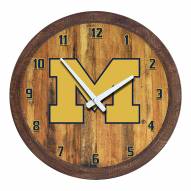 Michigan Wolverines "Faux" Barrel Top Wall Clock